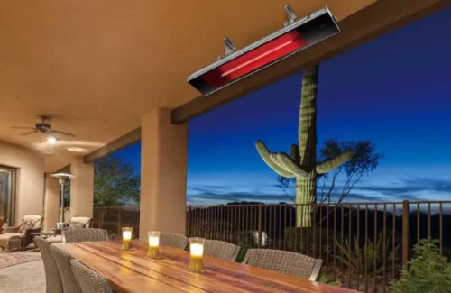 Infrarotheizstrahler an der Decke auf der Verander