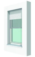 Darstellung eines modernen Fensters mit integriertem Rollladen